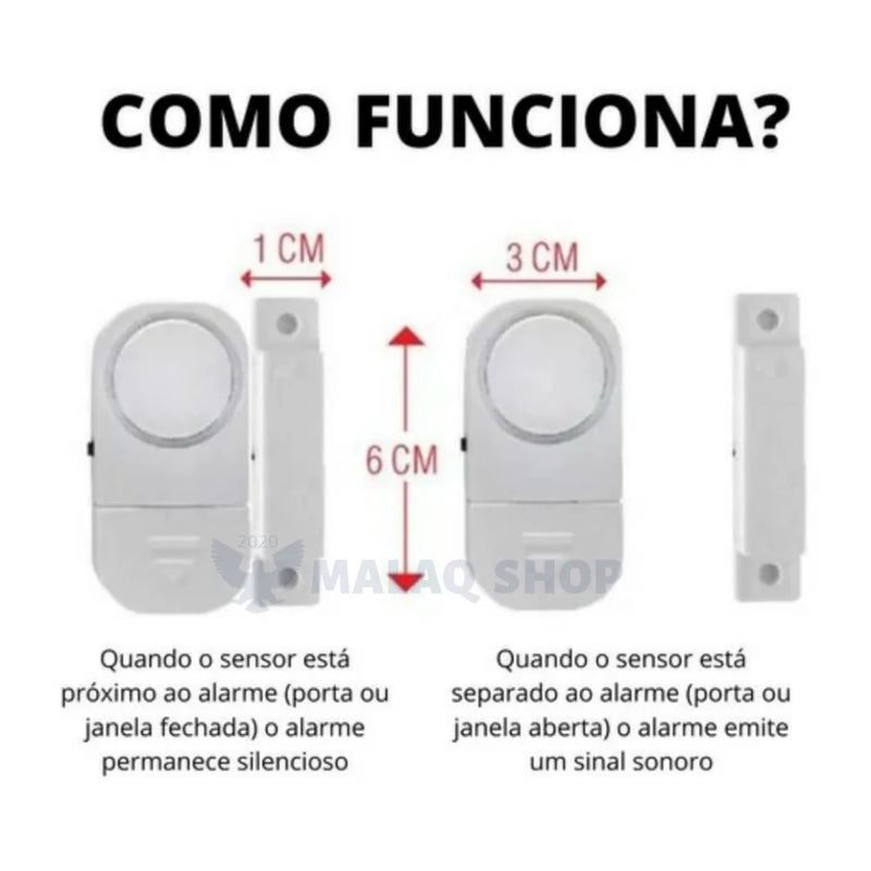 Alarme Sensor Magnético De Presença Sem Fio Janela E Porta