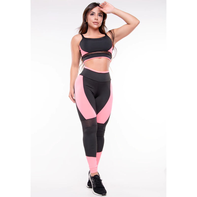 Conjunto Feminino Calça Legging e Top Roupa Fitness Leg Tope