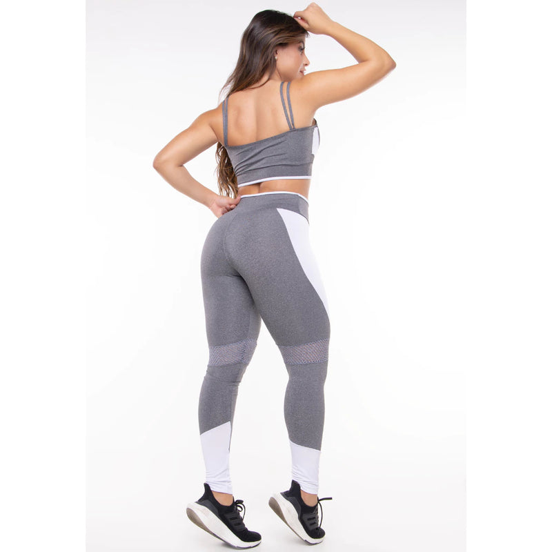 Conjunto Feminino Calça Legging e Top Roupa Fitness Leg Tope