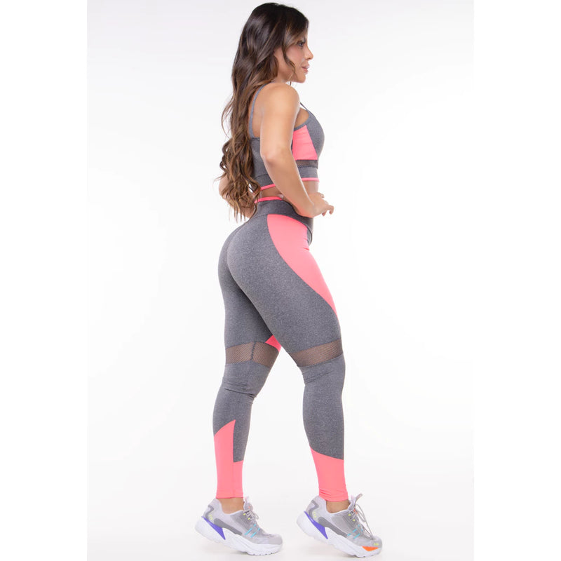 Conjunto Feminino Calça Legging e Top Roupa Fitness Leg Tope