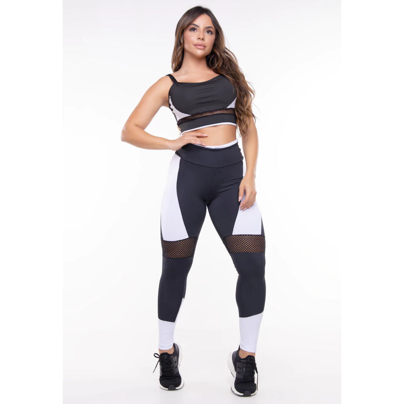 Conjunto Feminino Calça Legging e Top Roupa Fitness Leg Tope