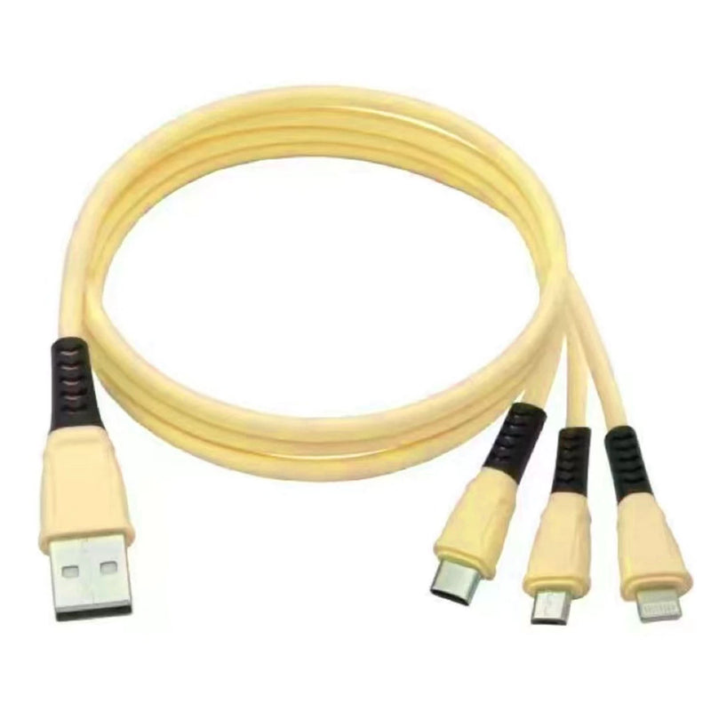 Cabo Usb Carregador Turbo 3 Em 1 Micro Usb Tipo C E iPhone E V8 1.2M