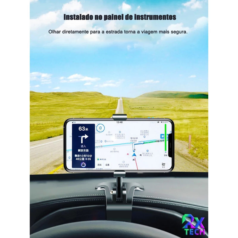 Gps Suporte Veicular Para Celular Carro Universal Com Fixação No Retrovisor Do Carro Rotação 360°