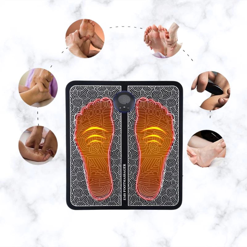 Kit Tapete E Mini Massageador Elétrico Dor Pés E Musculares