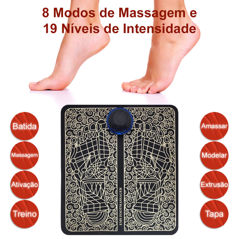 Kit Tapete E Mini Massageador Elétrico Dor Pés E Musculares