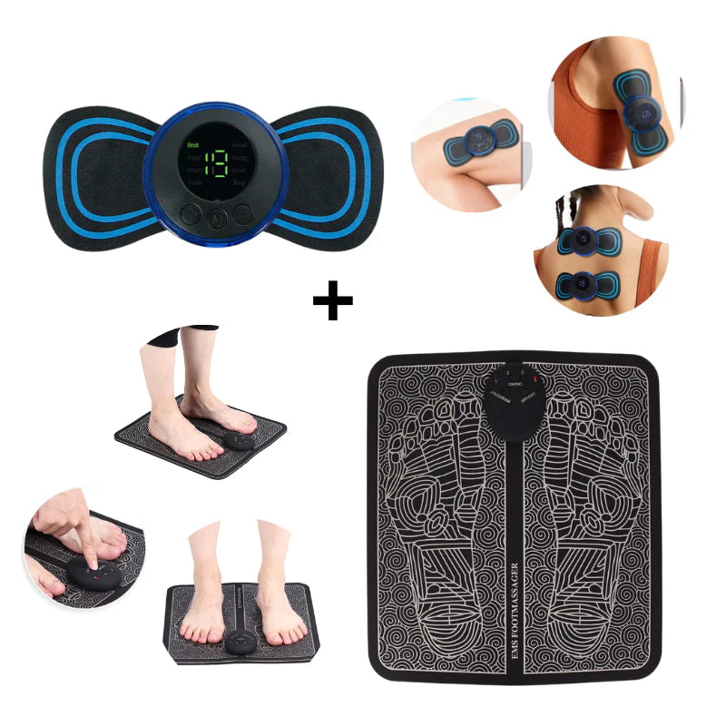 Kit Tapete E Mini Massageador Elétrico Dor Pés E Musculares