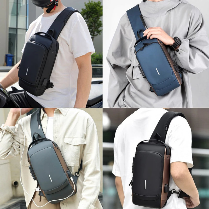 Pochete Masculina bag transversal shoulder bolsa unisex academia passeio com senha