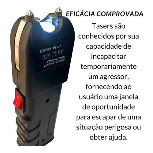 Taser Tático Militar Potente Lanterna Portátil 928 Choque, Original - LANTERNA PARA VIGILANTES HOMENS E MULHERES DIA A DIA