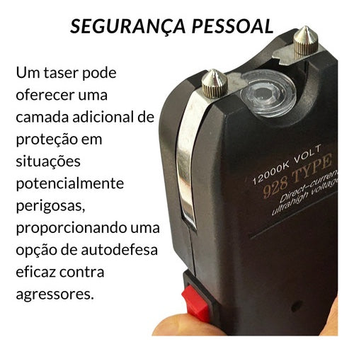 Taser Tático Militar Potente Lanterna Portátil 928 Choque, Original - LANTERNA PARA VIGILANTES HOMENS E MULHERES DIA A DIA