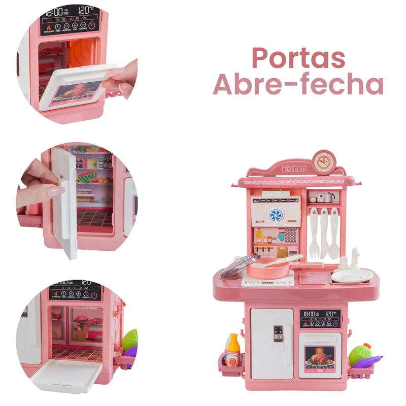 Kit Cozinha De Brinquedo Infantil Completa Solta Água E Som